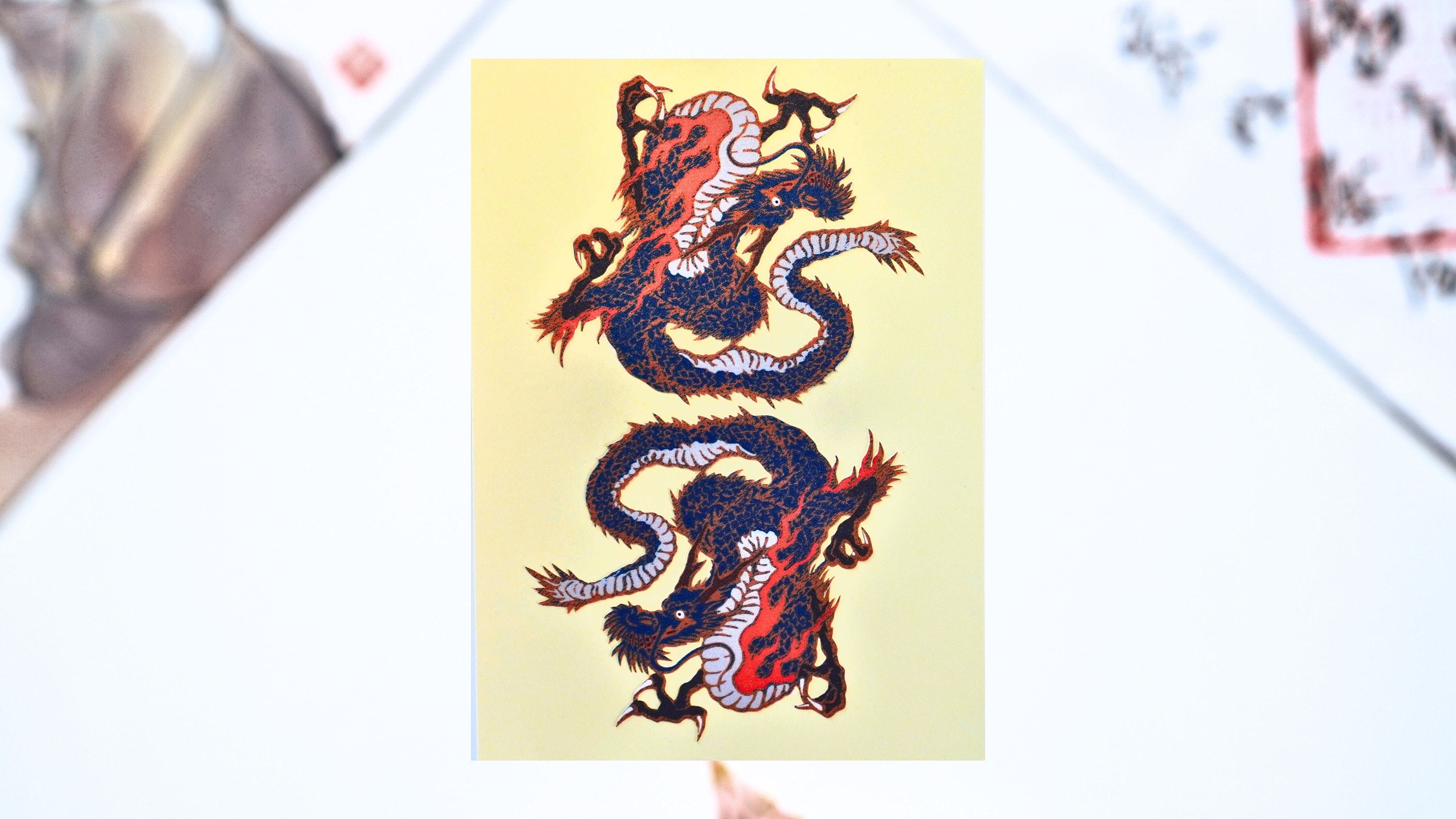 Dragon Japanese Art Stickers, Ukiyoe Art, Dragon Stickers, Waterproof