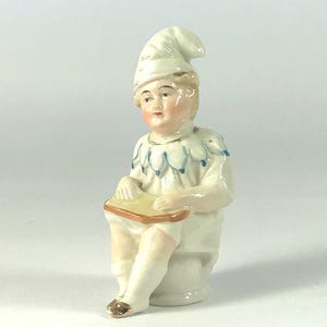 Antique Whimsical Porcelain Figure. Young Child Sat On Potty. C1900