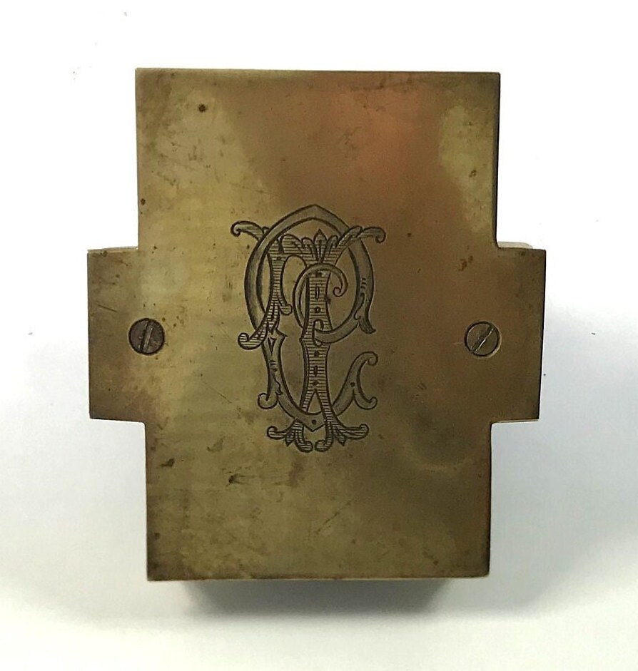 Antique Postage Stamp Holder in the Form of a Book Press. Enamel