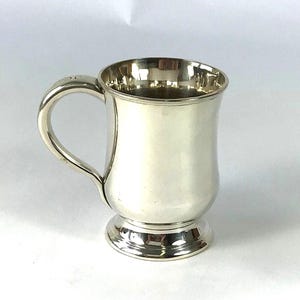 Antique Victorian Sheffield Plate Half Pint Tankard. Marker E. Taylor Sheffield.