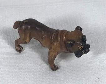 Koud geschilderde miniatuur bronzen bulldog