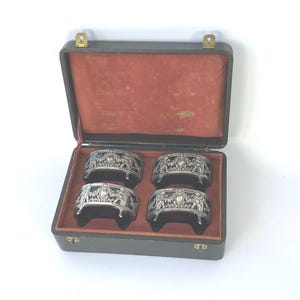 Boxed Set of Four French Silver Plated Table Salts. C.1880.