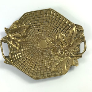 Beautiful 19th Century French Gilded Bronze Dish. Ormolu Basket of Raspberries.