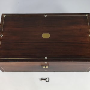 Victorian Writing Box with Writing Slope and Mother of Pearl Inlay