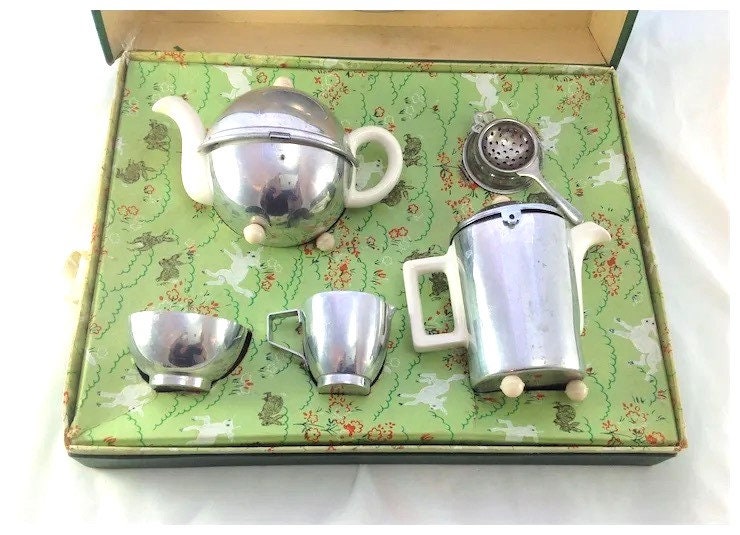 Childrens silver tea set on sale