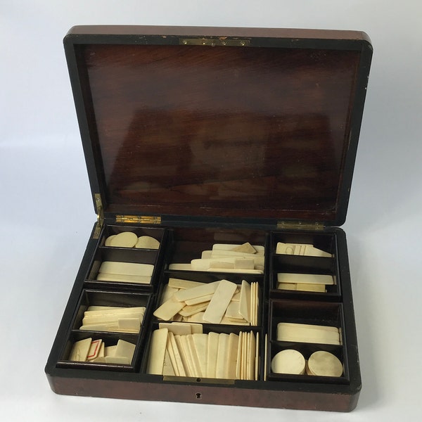 Superb Napoleon III Inlaid Games Compendium Box. C1880