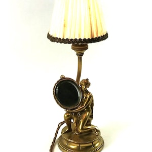 French Bronze Table Lamp. Mirror. C.1910.