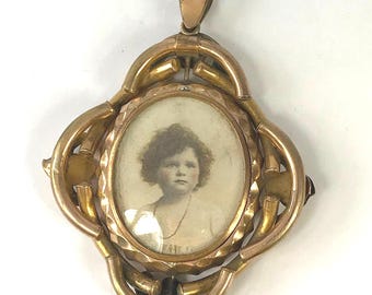 Large Victorian Pinchbeck Swivel Pendant/Locket. C1880.
