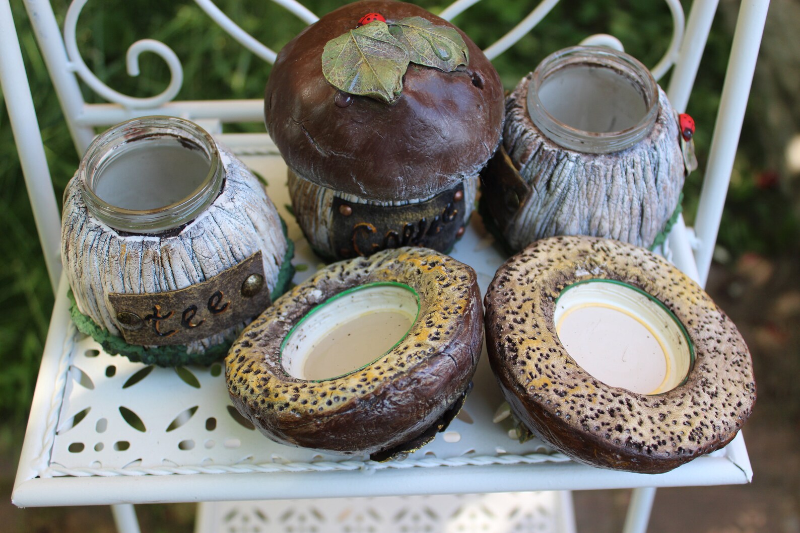 Glass Jars Mushroom Mushroom House Spice Storage Hand Etsy