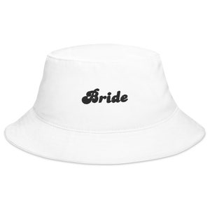 Bride Bucket Hat, Bride White Bucket Hat, Bachelorette Bucket Hat, White Bride Bucket Hat