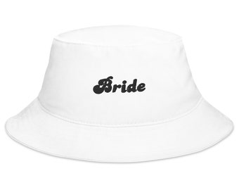 Bride Bucket Hat, Bride White Bucket Hat, Bachelorette Bucket Hat, White Bride Bucket Hat