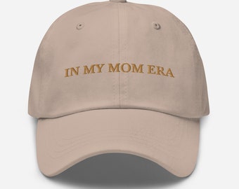 In my Mom Era Gold Stitching Hat, New mom hat, Funny Baby Shower Gift, Mom Era baseball Hat, New mom cute gift