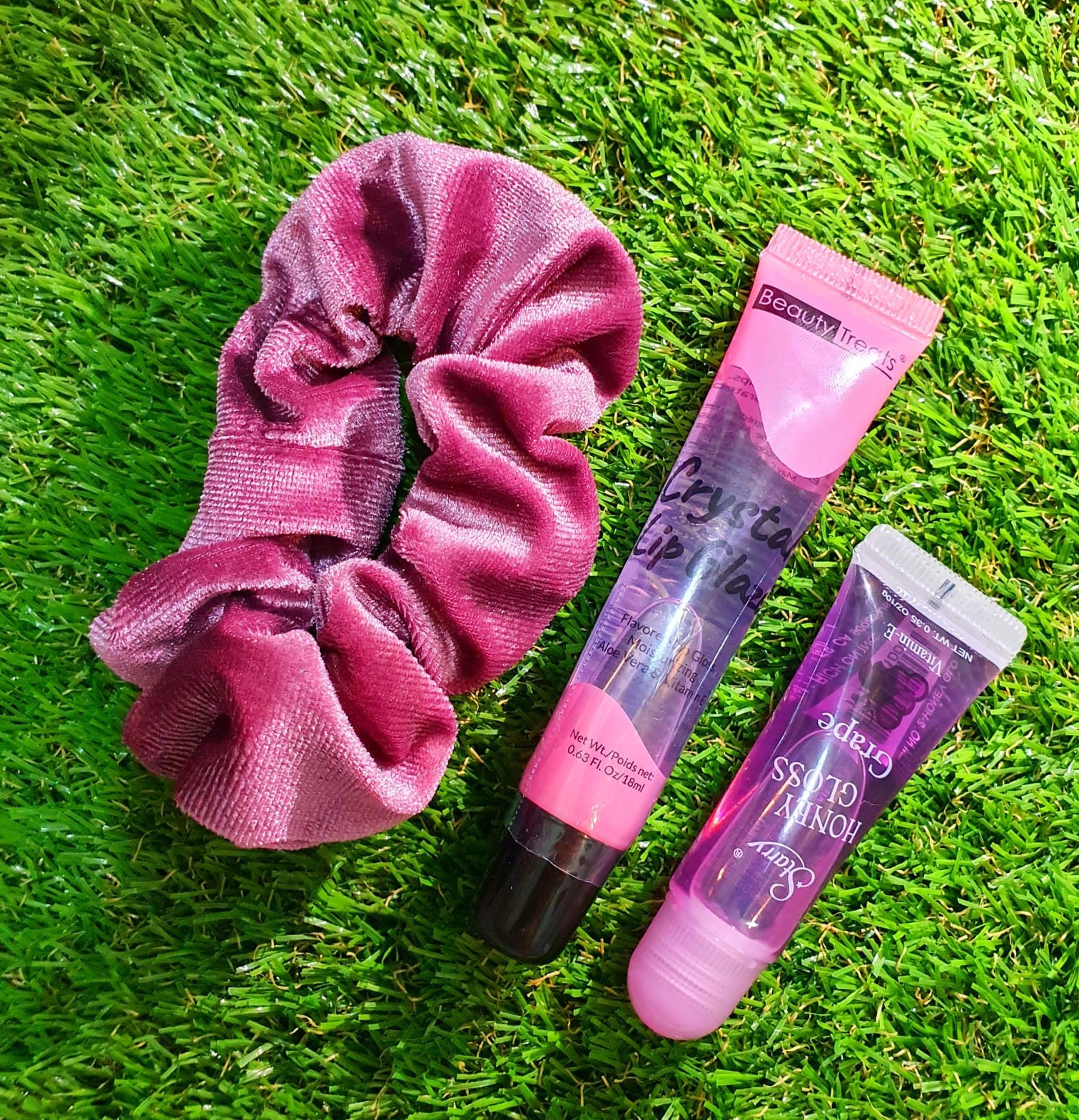 Purple Scrunchie & Lip Gloss Bundle Etsy