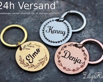 Gravierte Hundemarke Hundeanhänger für Hunde Personalisiertes Hundenamenschild Hund Haustier ID Tag Hund ID Tag Katze Geschenk für Hunde