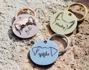 Personalized dog tag/ Dog name tag/ Pet ID tag Custom dog tag Cat ID tag Cat name tag /Gift for dog, cat.