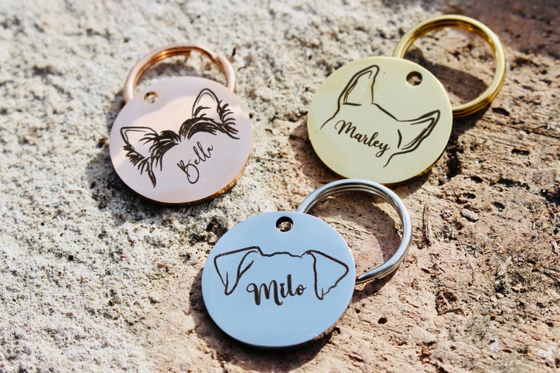 Personalized dog tag/ Dog name tag/ Pet ID tag Custom dog tag Cat ID tag Cat name tag /Gift for dog, cat. image 1