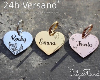 Personalized dog tag heart shape/ Dog name tag/ Pet ID tag Custom dog tag Cat ID tag Cat name tag /Gift for dog, cat.