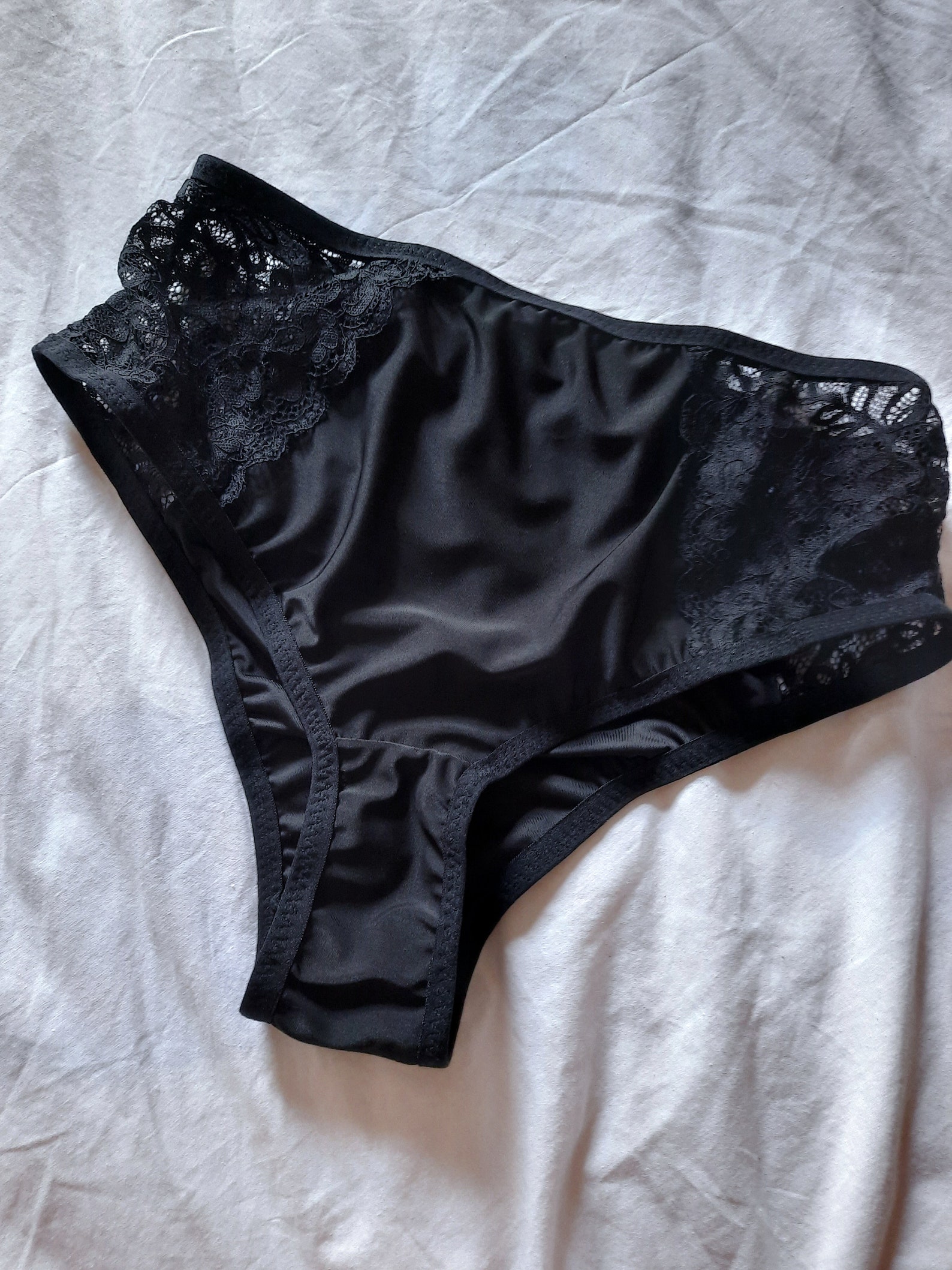 Sheer panties satin panties high waist panties sexy white Etsy
