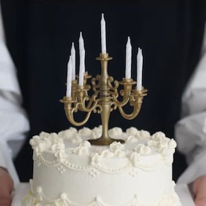 Vintage Chandelier Birthday Cake Candle| Candelabra Cake Topper with candles