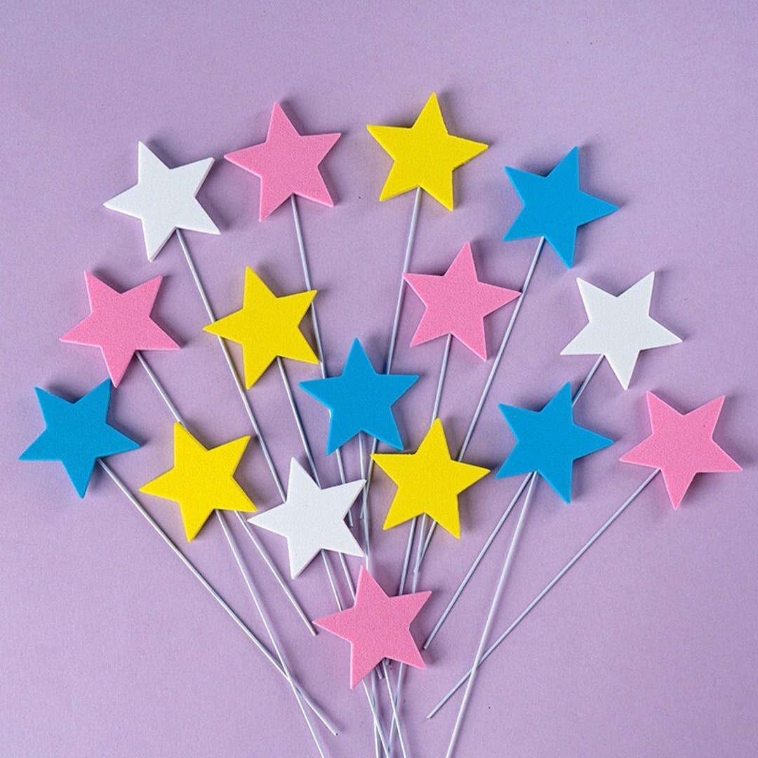 Star Shaped Cake Topper Cup Cake Topper Birthday Cake Topper Cake Decoration Cloud Cake Topper