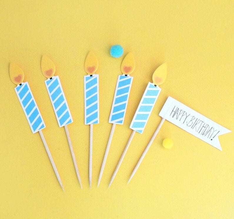 Birthday candle cake topper Etsy