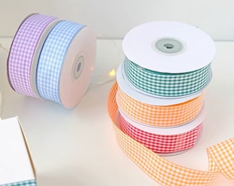 Gingham Ribbon (50 yards* 1 inch)| Cake Ribbon| Colored  Ribbon| Cake Packaging