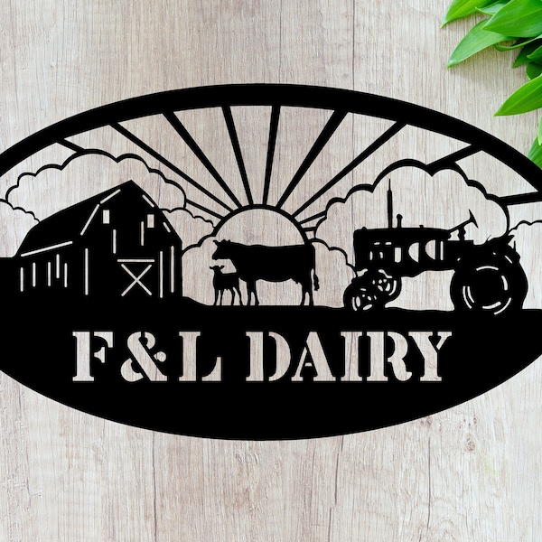 F&L Dairy Sign - DXF File - SVG File - DWG File - CnC Ready (Digital File)