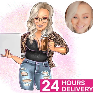Custom Cartoon Logo, Logo For Business, Portrait Logo, Cartoon Portrait for Your Business, Custom Portrait Logo, Digital Realistic Portrait