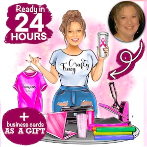 Custom Cartoon Logo Portrait: Business Avatar, Maker Design