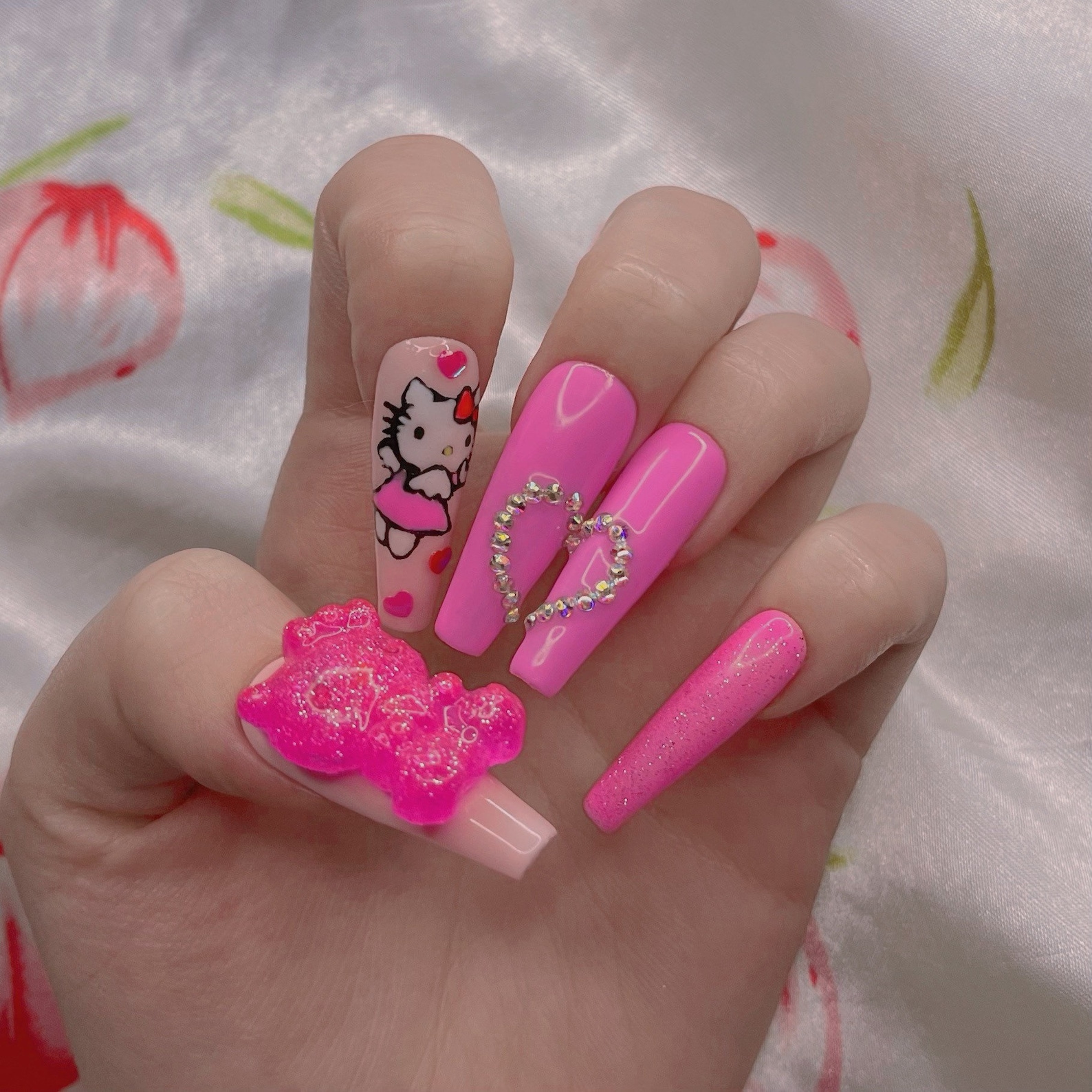 Hello Kitty Y2K Nails Long Coffin Etsy