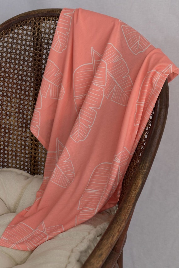 Floral Banana Leaves Elephant Print Hooded Blanket