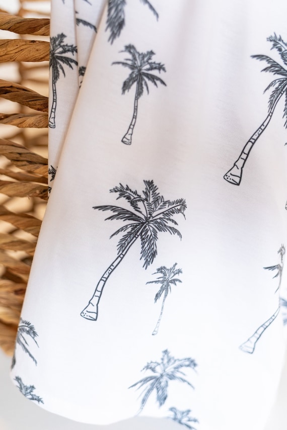 Palm Tree Baby Blanket, Black and White Palm Tree Blanket, Tropical Baby Blanket, Gender Neutral Blanket, Hawaii Baby Blanket, Beach Blanket
