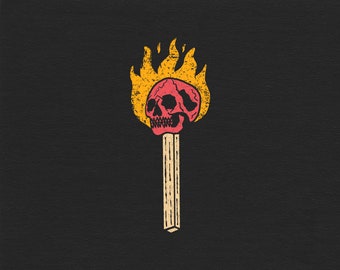 Totenkopf Match transparent PNG Datei - DTG T-Shirt Design - Sublimationsdruck Design - Digitaler Download - vorgefertigte t-shirt grafik