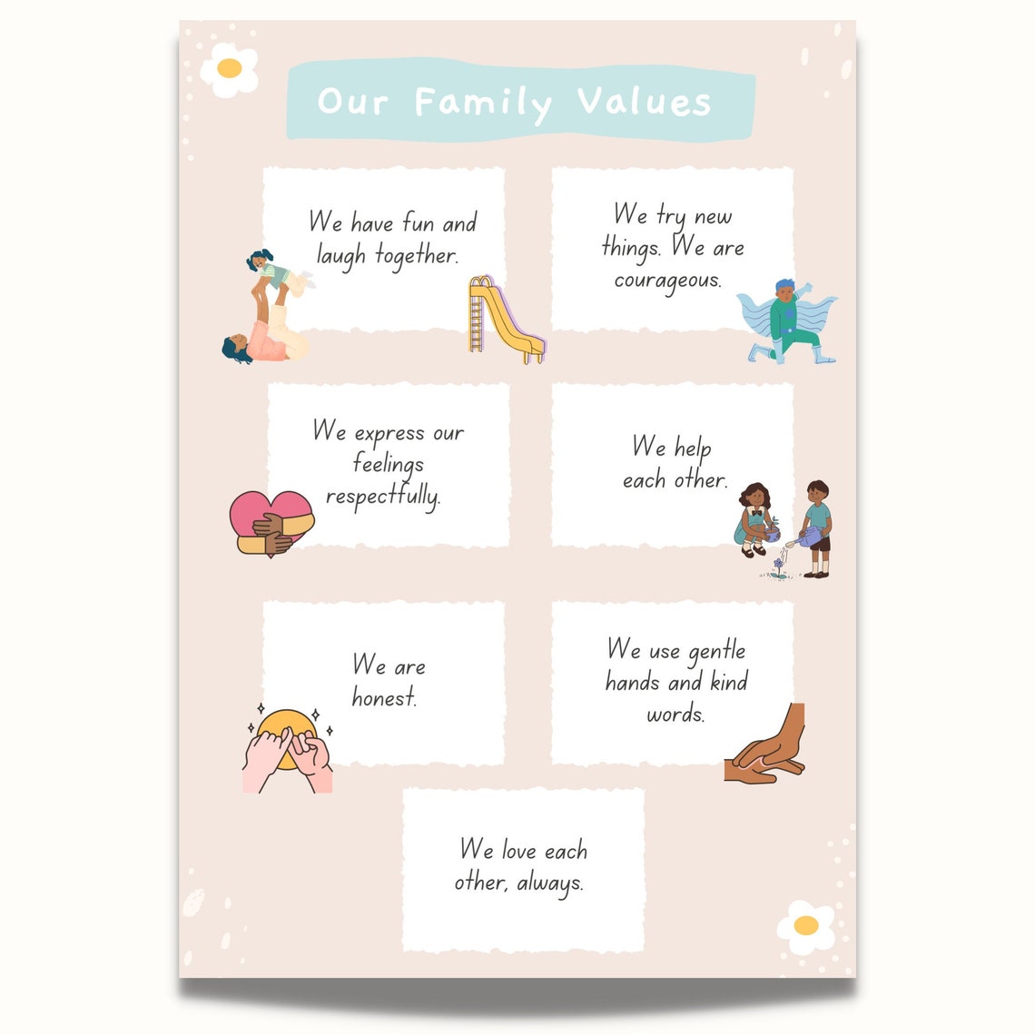 Family Values Family Pledge Family Mission Statement Etsy