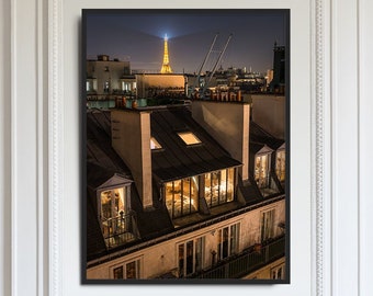 Fine Art Print - Photo of the roofs of Paris, Parisian apartment and Eiffel Tower - Limited Edition Art Print