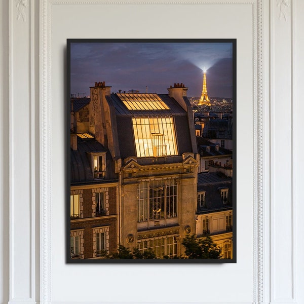 Fine Art Print - Photo des toits de Paris, Ateliers d'artistes et Tour Eiffel - Tirage d'Art Edition limitée