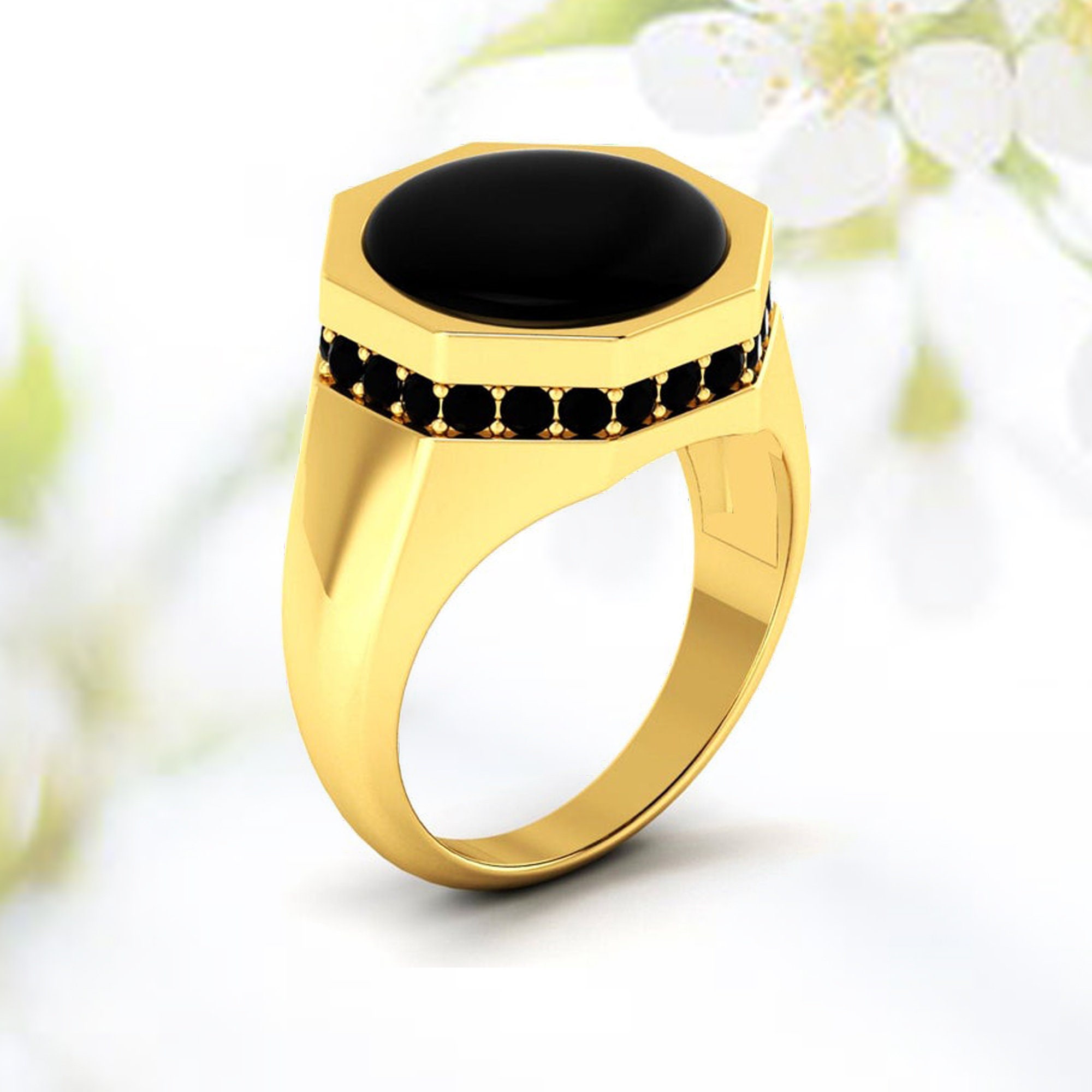 Black Onyx Ring For Men Men Handmade Ring Black Onyx Etsy