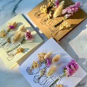 Trockenblumenkarte blumige Grüße