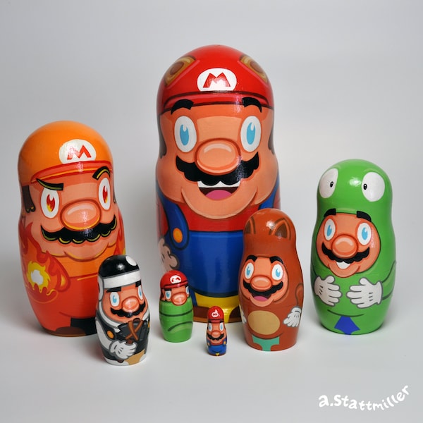 Nesting Dolls Mario Etsy