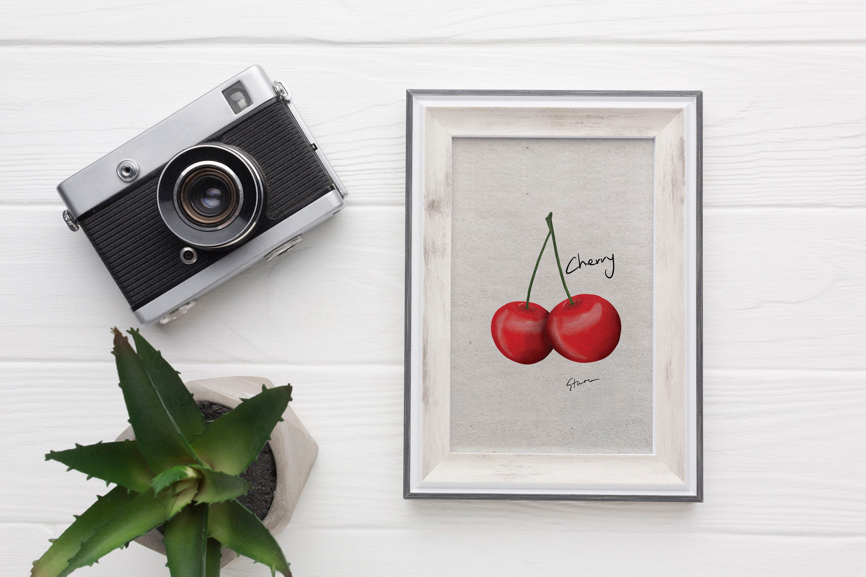 Cherry Art Print Cherry Wall Decor Instant Download Cherry Etsy Italia