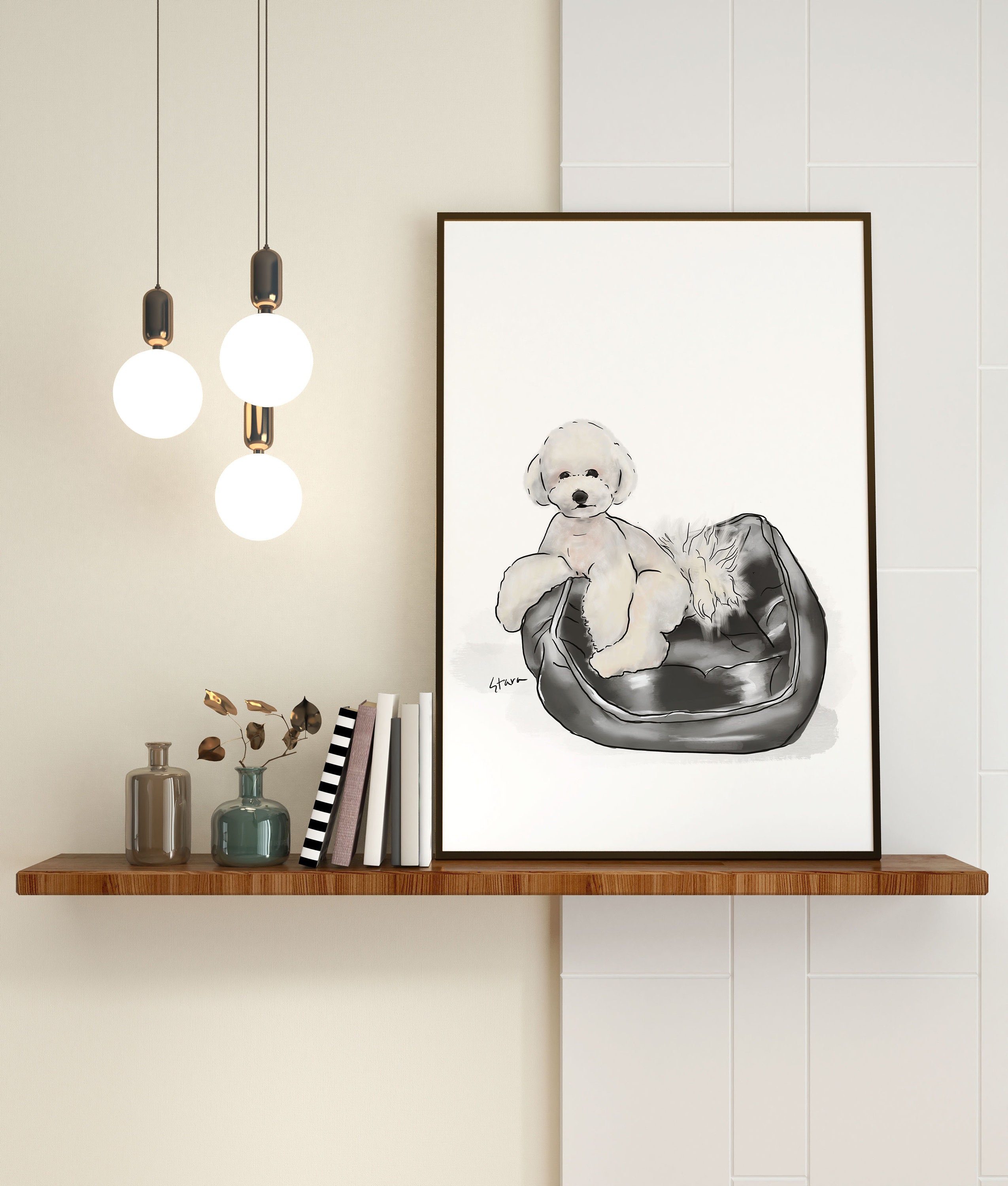 Dog Illustration Print Animal Wall Decor Art Large Printable Etsy UK
