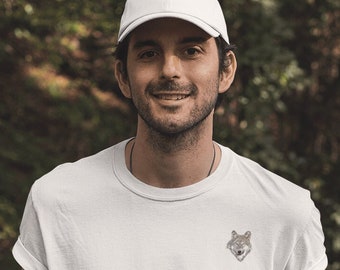 Embroidered Wolf Shirt | Minimalist Design, Unisex Cotton Tee