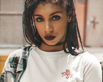 Embroidered Octopus T-Shirt | Unisex Ocean Animal Tee