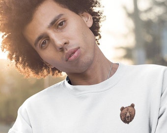 Embroidered Bear Sweatshirt | Unisex Naturecore Crewneck