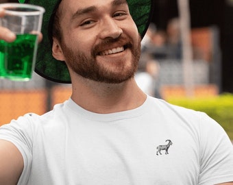 Embroidered Goat Shirt | Minimalist Farm Animal Tee