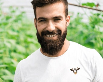 Cow Embroidered T-Shirt | Unisex Animal Shirt, Vegan Gift