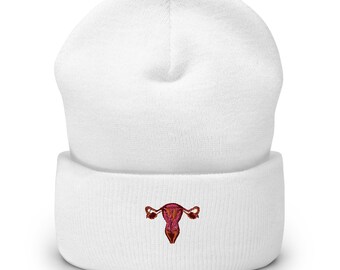 Uterus Beanie Embroidered | Woman Empowerment, Women's Apparel, LGBTQ, Feminism, Women's Rights, Unisex, Gift for Him, Gift for Her, Tuque