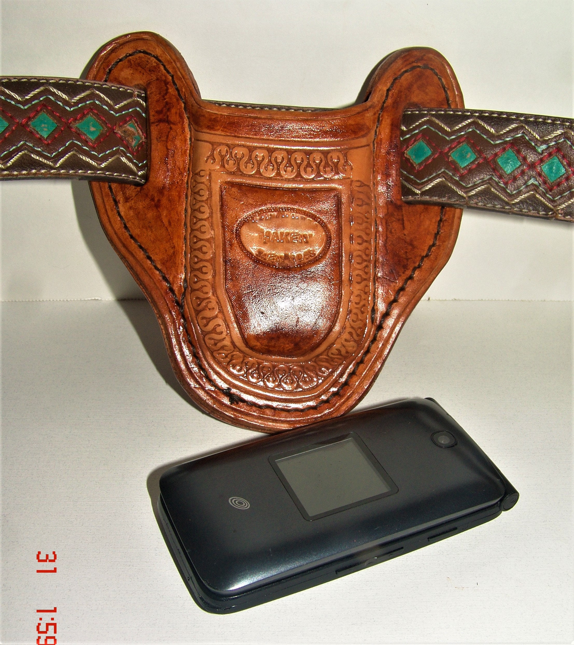 Cell Flip Phone Leather Tooled Holder for Alcatel My Flip Etsy