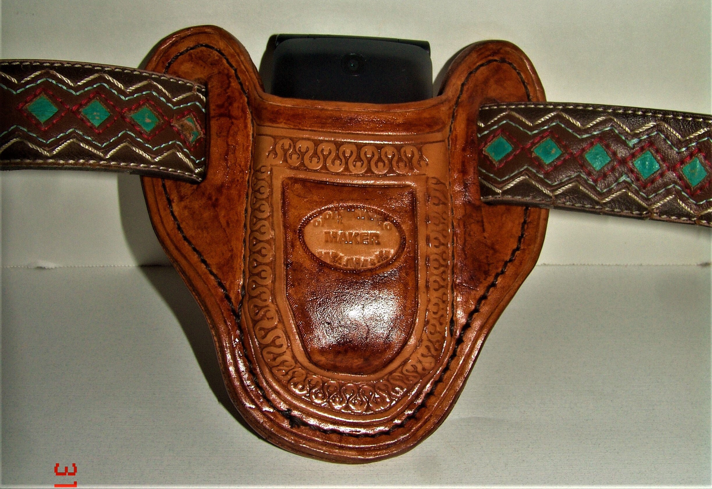 Cell Flip Phone Leather Tooled Holder for Alcatel My Flip Etsy