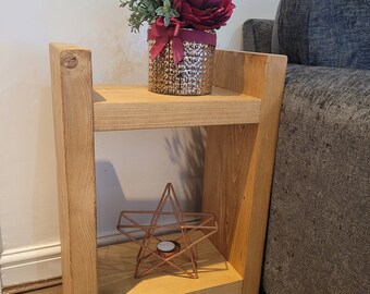 Rustic Shelving unit 22 cm side narrow table /book shelf various sizes and colours handmade